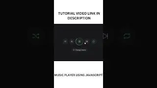 Music Player Using JavaScript #shorts #musicplayerjavascript #cssanimation #coding #javascript