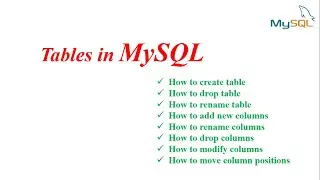 MySQL Tutorial | Tables in MySQL