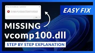 vcomp100.dll Error Windows 11 | 2 Ways To FIX | 2021