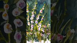 EASY Watercolor Flower painting using Negative painting techniques  
