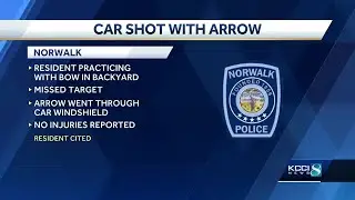 Errant arrow from target-shooting archer strikes car in Norwalk