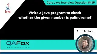 Java program to check whether the given number is palindrome (Core Java Interview Question #415)