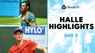 Sinner Plays Marozsan, Tsitsipas, Hurkacz & Berrettini Feature | Halle 2024 Highlights Day 4