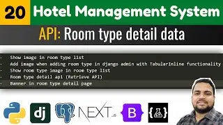 Room type detail API, banners, admin setting||Hotel management system||django next.js tutorials