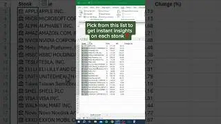 Stocks in Excel‼️ #excel