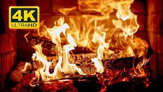 🔥 FIREPLACE Ultra HD 4K. Fireplace with Crackling Fire Sounds. Fireplace Burning. Fire Background