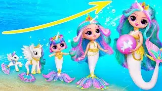 Celestia the Mermaid Growing Up! 30 Unicorn LOL OMG DIYs