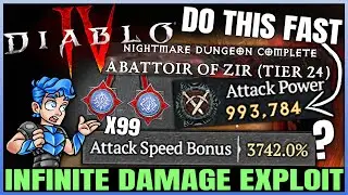 Diablo 4 - Do THIS Now - INFINITE Damage Exploit Guide - 2 Active Key Passives & 1000% Attack Speed!