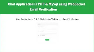 Chat Application in PHP & MySql using WebSocket - Email Verification