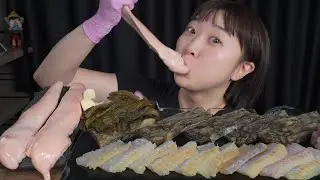 Raw fish & liver / Mukbang eating show