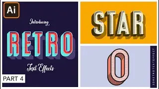 Retro Text Effect in Adobe Illustrator | 3D Text | Graphic design | Part2