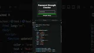 Password Strength Checker tutorial: Password Validation | HTML CSS & JavaScript #shorts #shortvideo