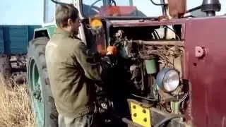UMZ -6 , start engine D -65 tractor.ЮМЗ-6, запуск двигатель Д-65, трактор.
