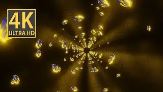 Yellow Blue Bokeh - VJ LOOP NEON - Tunnel Abstract Background Video 4k  Simple Light 4k Screensaver