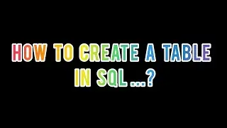 Creating a Table In SQL || How To Create a Table In Oracle Live Sql 