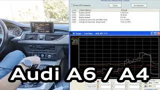 Checking the turbine pressure Audi A6 C7 2.0 TFSI / A4 B8 1.8 TFSI using VAG-COM (english subtitles)