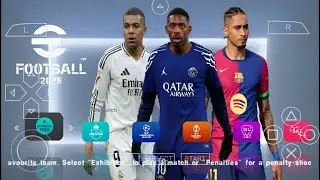 eFootball PES 2025 PPSSPP Camera Origin PS5 New Kits 2024/25 & Transfers Real Faces Best Graphics