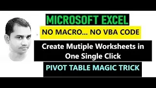 How to create different sheets from Pivot Table 😉 Create Multiple Worksheets From Pivot Table 😉