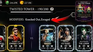Fatal Twisted Tower Hard Battles 190-199 Fight + Reward MK Mobile | Team Gold & Ascended character
