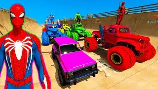 GTA V New Crazy Parkour Race For Car Racing Challenge by Trevor and Spider Shark
