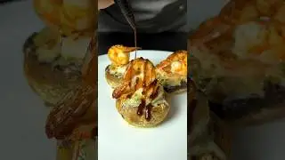 Сочные фаршированные шампиньоны с креветками