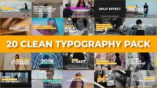 20 Clean Typography Pack Motion Graphics Templates