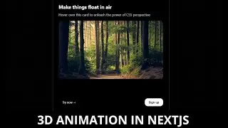 3D Animation in Nextjs using Acerternity UI