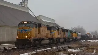UP SD70M trio with RSSX GP9 Trailing on a Short UP MCHAL at South Beaver Dam, WI! UP Adams Sub