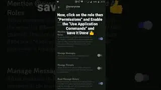 How to Enable Use Application Commands permission in a role in Discord Mobile #roduz #discord #howto