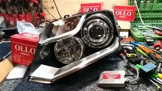VW Amarok тюнинг фар + установка билинз + ксенон OLLO can + полировка фар + бронеплёнка