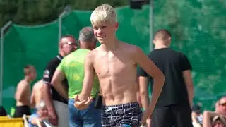 U17 M. Vinokurov (EST) vs K. Kört (EST) 50kg. Beach youth wrestling Estonia.