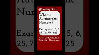 What is Automorphic Number | Coding Skills #javacoding #javainterviewquestions