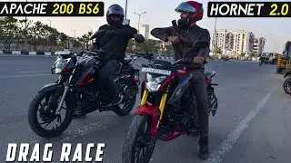 Hornet 2.0 vs Apache 200 4V BS6 : Drag Race Battle | Top End Race