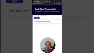 Add Real-Time Speech Recognition In JavaScript!