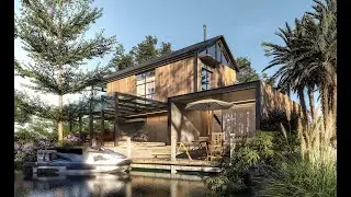 SketchUp VRay 6 EXTERIOR  #32   Lake House 2