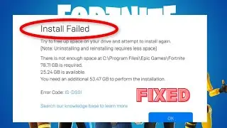 HOW TO FIX FORTNITE INSTALL FAILED || FIX THERE IS NO ENOUGH SPACE ERROR INSTAILED FAILED FORTNITE