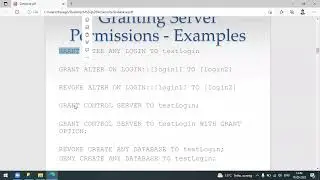 How Grant Permission and create Roles in MSSQL