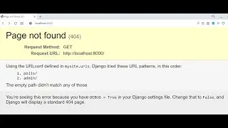 Page not found using the URLconf defined in mysite.urls polls admin | The empty path | Aryadrj | IT