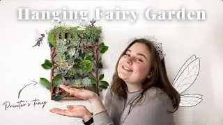 DIY Hanging Fairy Garden | Vintage printer's tray upcycle