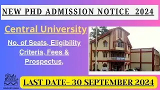 New PhD Admission Notification 2024 |  central/state/govt./pvt university phd admission 2024 | #phd