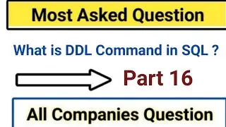 What is DDL Command in SQL | SQL Interview Question | SQL Commands |