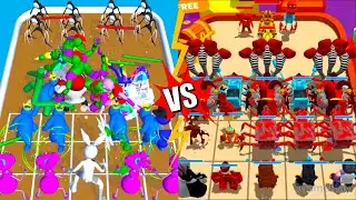 Blue Run And Merge Friends  Vs Merge Master Monster Train ⭐ Merge Simulator Battles