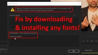 This project uses fonts that are not currently available on this computer | Premiere Pro | Fix