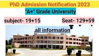 PhD Admission Notification 2023/ admission on going/government state University #latestphdadmission