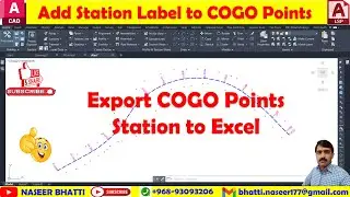Add Station Label to COGO Point | Export COGO Points Station to Excel | Lisp add Station COGO Points
