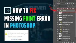 How to fix font missing error in photoshop | fix missing font error | font missing for text layer