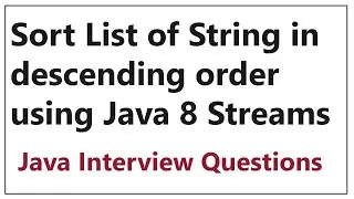 Sort list of string in descending order using java 8 stream
