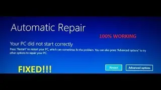Automatic Repair | PC did not start correctly Windows 10 fixed 