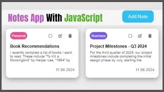 Building a Notes App with JavaScript  - Step-by-Step Tutorial