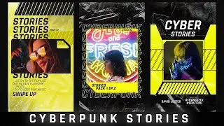 Cyberpunk Typography Stories After Effects Templates